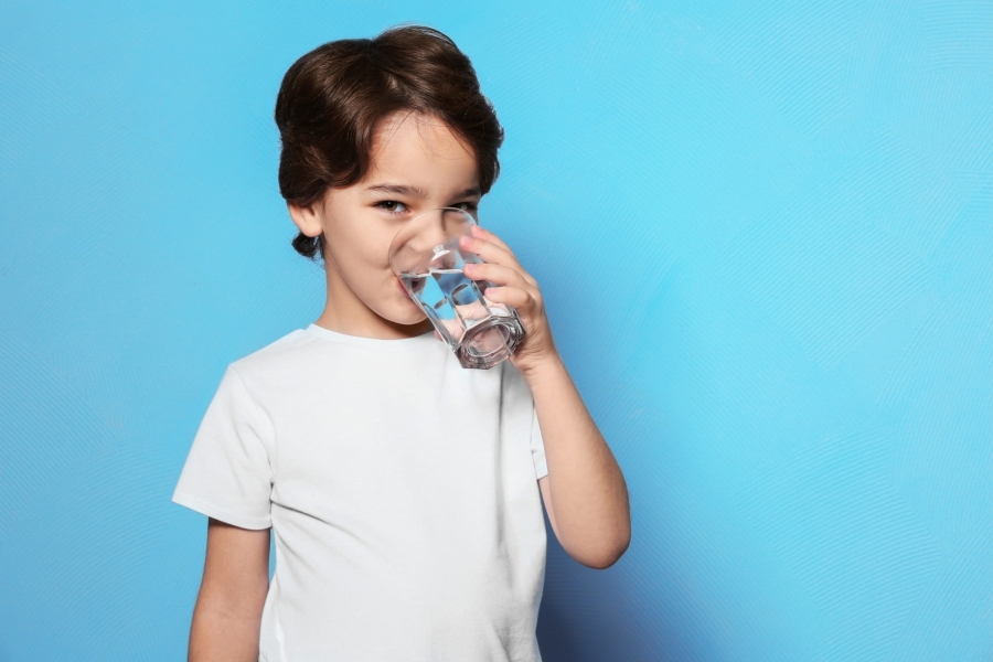 Child drinking water